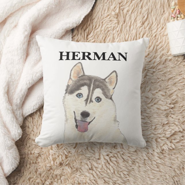 Personalised Reversible Husky Dog Cushion (Blanket)