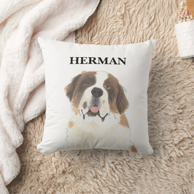 Personalised Reversible St. Bernard Cushion (Blanket)