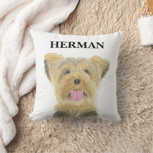 Personalised Reversible Yorkie Yorkshire Terrier Cushion