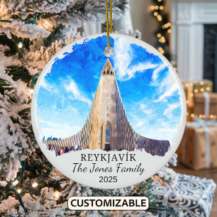 Personalised Reykjavík Ornament, Iceland Ornament