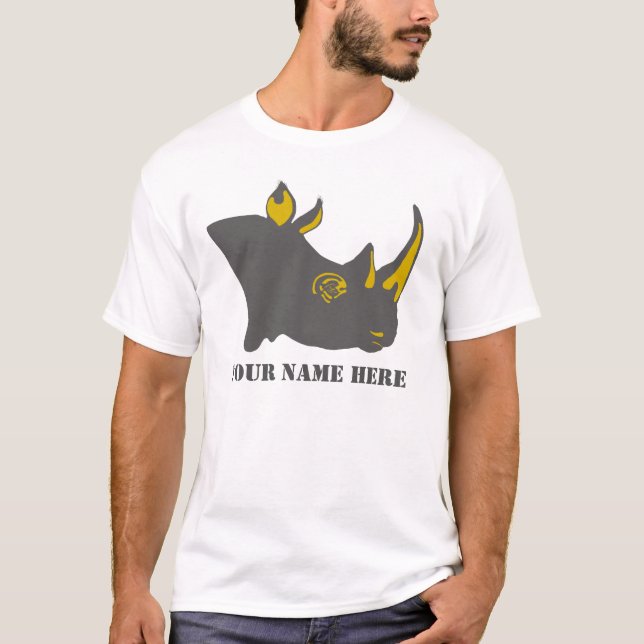 Personalised Rhino Graphic Illustration T-Shirt (Front)