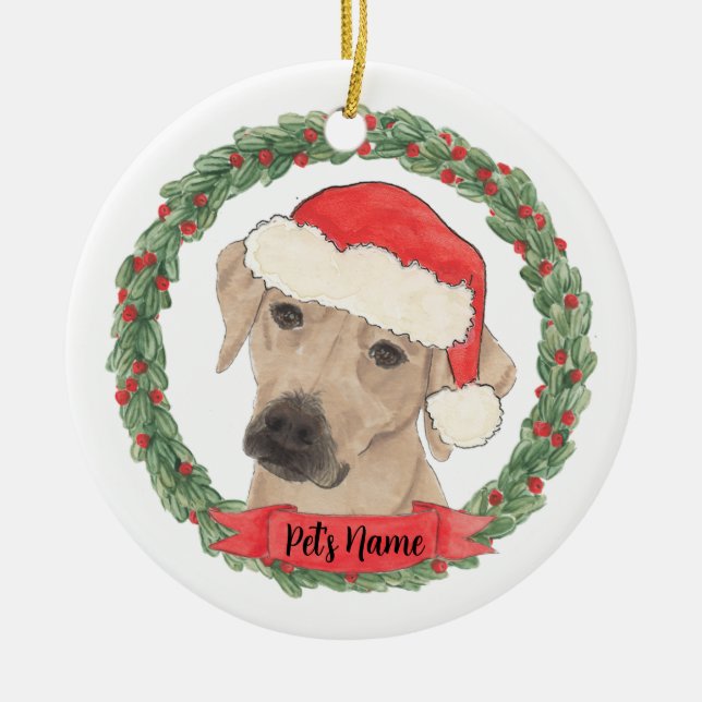 Personalised Rhodesian Ridgeback Ceramic Ornament (Front)