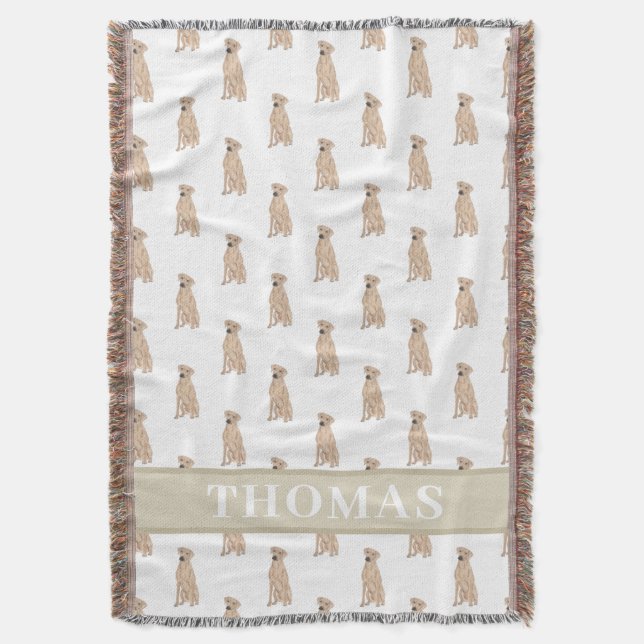 Personalised Rhodesian Ridgeback  Throw Blanket (Front Vertical)