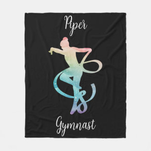 Personalised Rhythmic Gymnastics Rainbow Gymnast Fleece Blanket