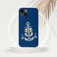 Personalised Ribboned Anchor on Azure