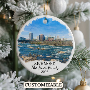 Personalised Richmond Ornament, Custom Virginia Ceramic Ornament