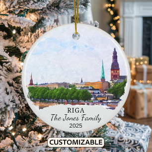 Personalised Riga Ornament, Latvia Ceramic Ornament