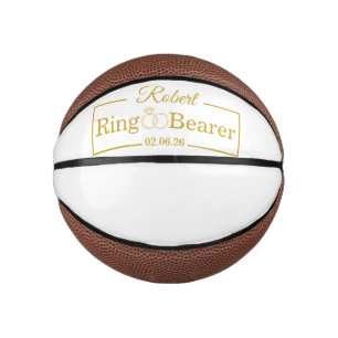 Personalised Ring Bearer Baseball Gift for Groomsm Mini Basketball
