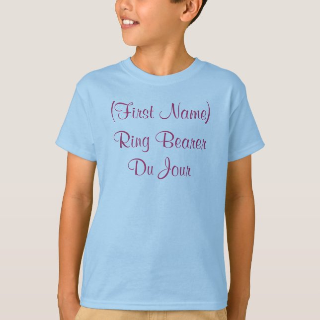 Personalised Ring Bearer Du Jour Wedding Party T-Shirt (Front)