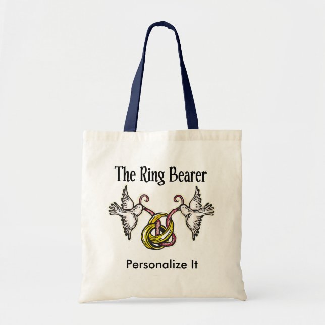 Personalised Ring Bearer Gifts Tote Bag (Front)