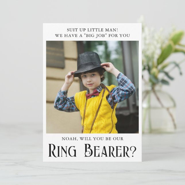 Personalised Ring Bearer Proposal Photo Card (Standing Front)