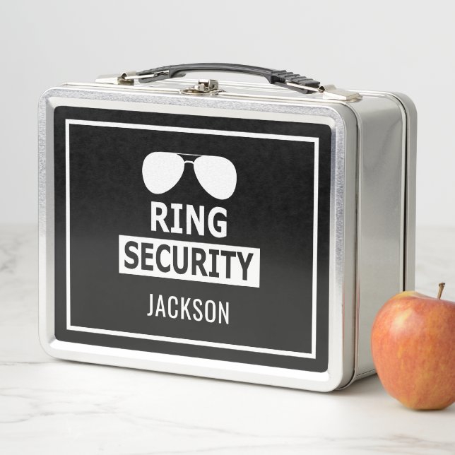 Personalised Ring Bearer Ring Security Briefcase Metal Lunch Box (In Situ)