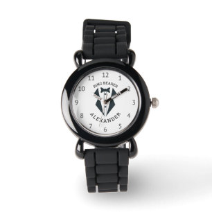 Personalised Ring Bearer Tuxedo Black White Watch