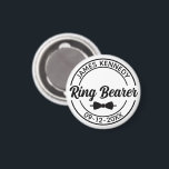 Personalised Ring Bearer with Name & Wedding Date Magnet<br><div class="desc">Make your wedding day even more memorable with this unique and customisable keepsake! Our Personalised Ring Bearer Magnet is the perfect way to honour the special little one at your wedding party. Featuring a custom design with the Ring Bearer's name and your wedding date, this magnet is a heartfelt gift...</div>