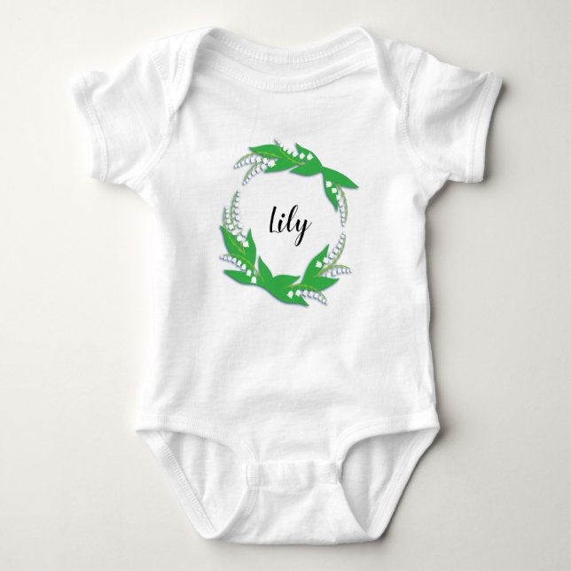 Personalised Ring of Lily of the Valley Bodysuit (Front)