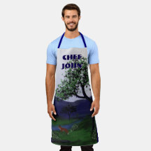 Personalised River Fox Design, Large Apron