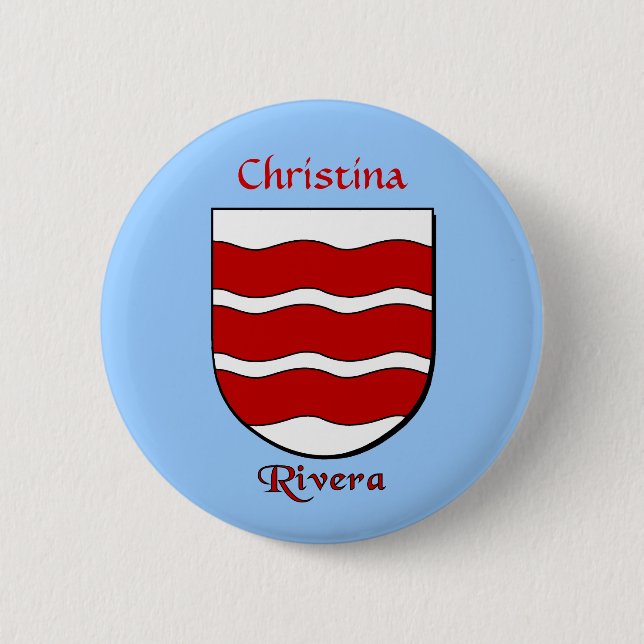 Personalised Rivera Historical Shield 6 Cm Round Badge (Front)