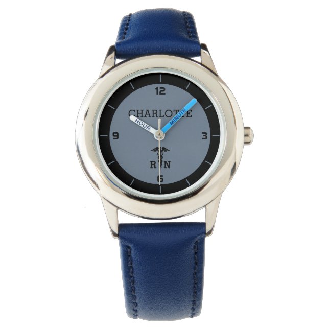 Personalised RN Medical Symbol Nurse Gift Watch (Front)