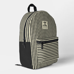 Personalised RN Modern and Elegant Stripes Pattern Printed Backpack