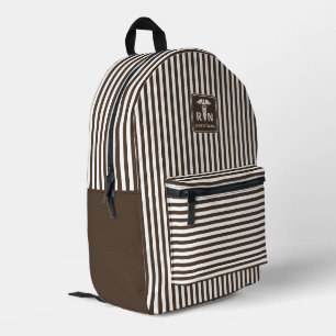 Personalised RN Modern and Elegant Stripes Pattern Printed Backpack