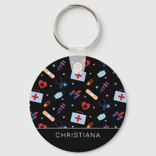 Personalised RN Nurse   Doctor Medical Pattern Key Ring