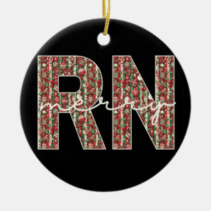 Personalised RN Nurse First Year Christmas Keepsak Ceramic Ornament