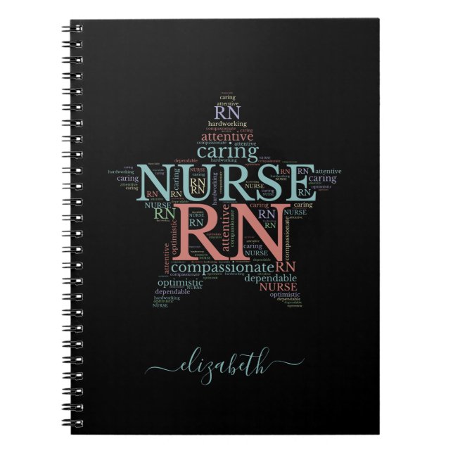 Personalised RN Nurse Star Custom Notebook (Front)