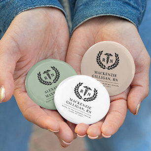 Personalised RN Nursing School Graduation Elegant 6 Cm Round Badge