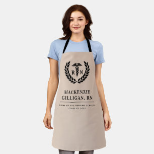 Personalised RN Nursing School Graduation Elegant Apron