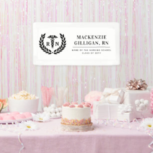 Personalised RN Nursing School Graduation Elegant Banner