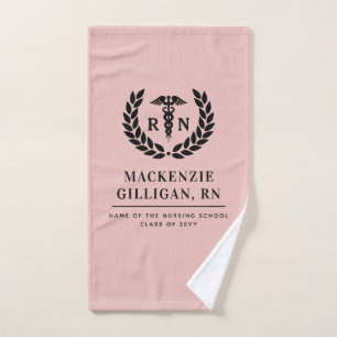 Personalised RN Nursing School Graduation Elegant Hand Towel