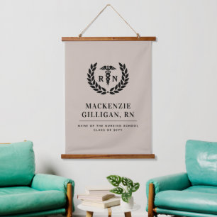 Personalised RN Nursing School Graduation Elegant Hanging Tapestry