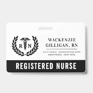 Personalised RN Nursing School Graduation Elegant ID Badge