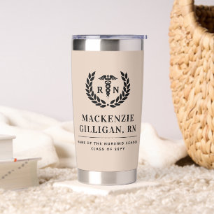 Personalised RN Nursing School Graduation Elegant Insulated Tumbler