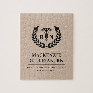Personalised RN Nursing School Graduation Elegant Jigsaw Puzzle