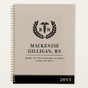 Personalised RN Nursing School Graduation Elegant Planner