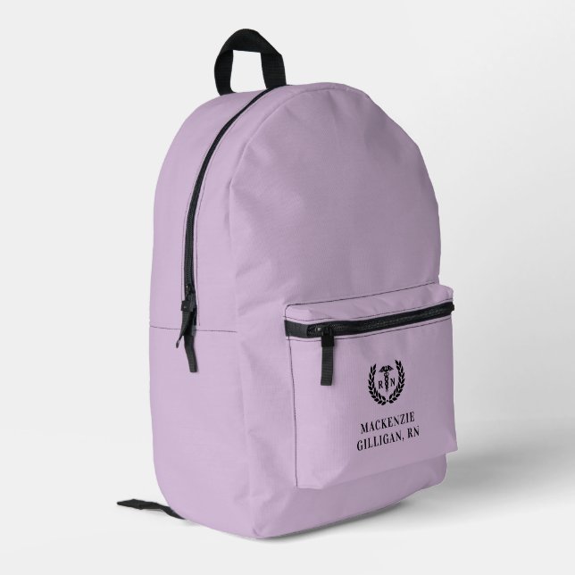 Personalised RN Nursing School Graduation Elegant Printed Backpack (Back Corner Left)