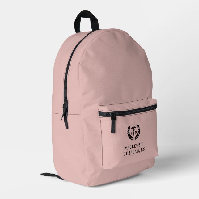 Personalised RN Nursing School Graduation Elegant Printed Backpack (Back Corner Left)