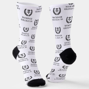 Personalised RN Nursing School Graduation Elegant Socks