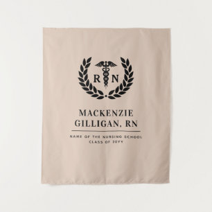 Personalised RN Nursing School Graduation Elegant Tapestry