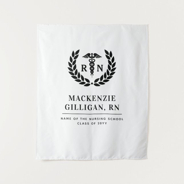 Personalised RN Nursing School Graduation Elegant Tapestry (Front)