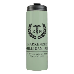 Personalised RN Nursing School Graduation Elegant Thermal Tumbler