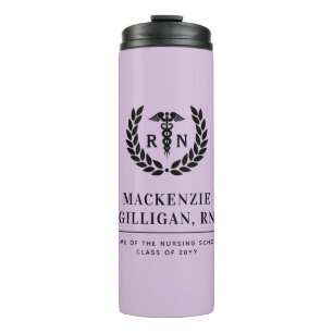 Personalised RN Nursing School Graduation Elegant Thermal Tumbler