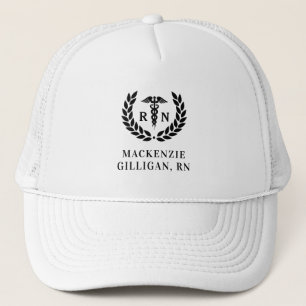 Personalised RN Nursing School Graduation Elegant Trucker Hat