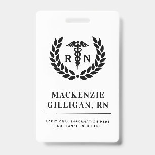 Personalised RN Registered Nurse Elegant ID Badge