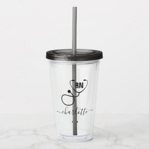 Personalised RN Registered Nurse Graduation  Acrylic Tumbler
