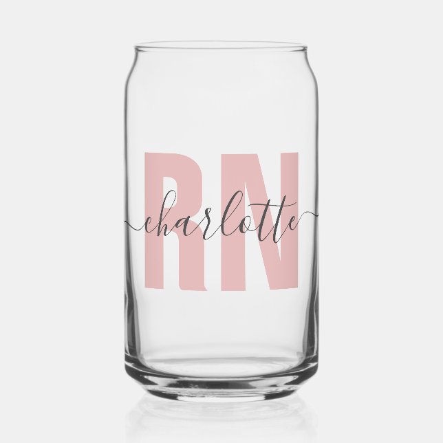 Personalised RN Registered Nurse Graduation Can Glass (Front)