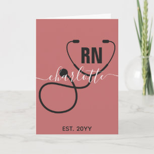 Personalised RN Registered Nurse Graduation  Card