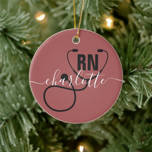 Personalised RN Registered Nurse Graduation Ceramic Ornament (Tree)