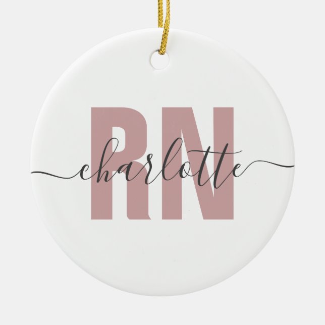 Personalised RN Registered Nurse Graduation Gifts Ceramic Ornament (Front)